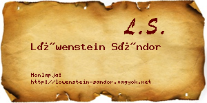 Löwenstein Sándor névjegykártya