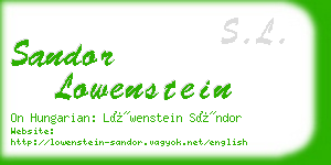 sandor lowenstein business card
